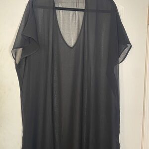 Black Swim Coverup with Elegant Silhouette - Size XXL